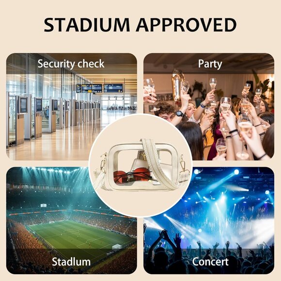Elegant Vegan Leather Clear Bag for Women - Ideal for Sporting Events & Concerts - Picture 6 of 6